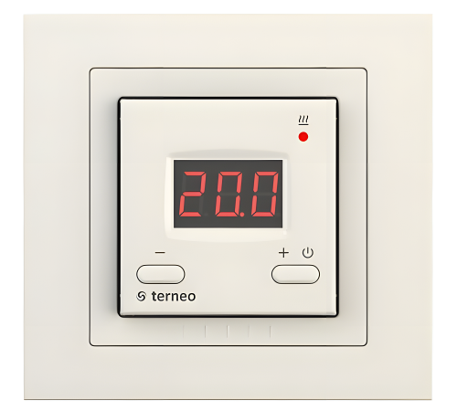 Терморегулятор электронный Terneo st unic для рамок Unica 3.6кВт 16А бежевый фото Терморегулятор электронный Terneo st unic для рамок Unica 3.6кВт 16А бежевый картинка